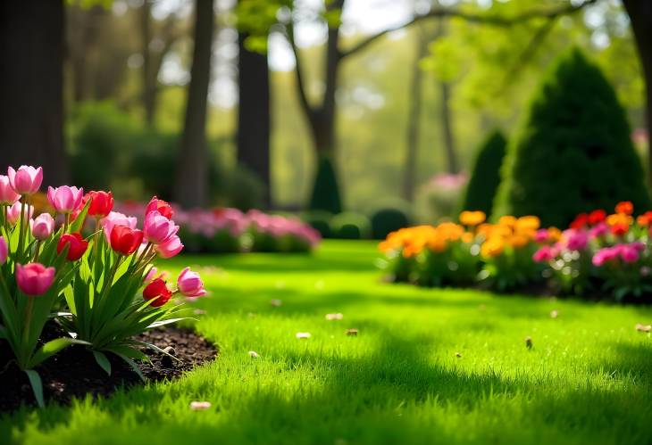 Colorful Spring Flowers Creating a Garden Oasis